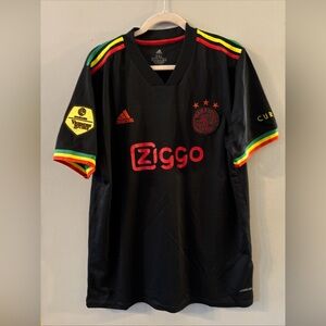 ADIDAS Rare Original Ajax  Third Football Shirt Mens 2XL  BLACK Mack E26